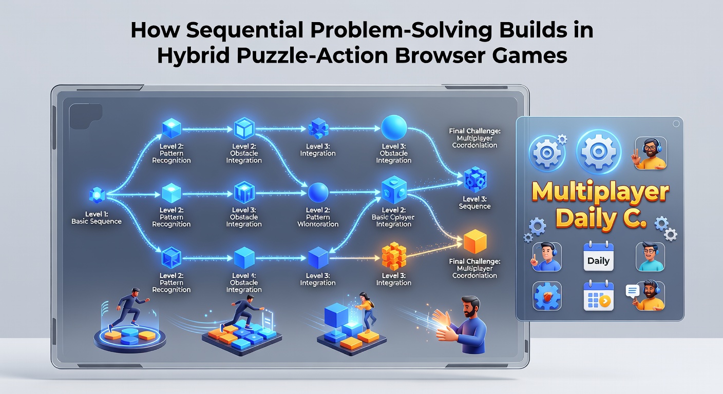 Multiplayer browser game screenshot illustrating collaborative puzzle sequences during a daily challenge event