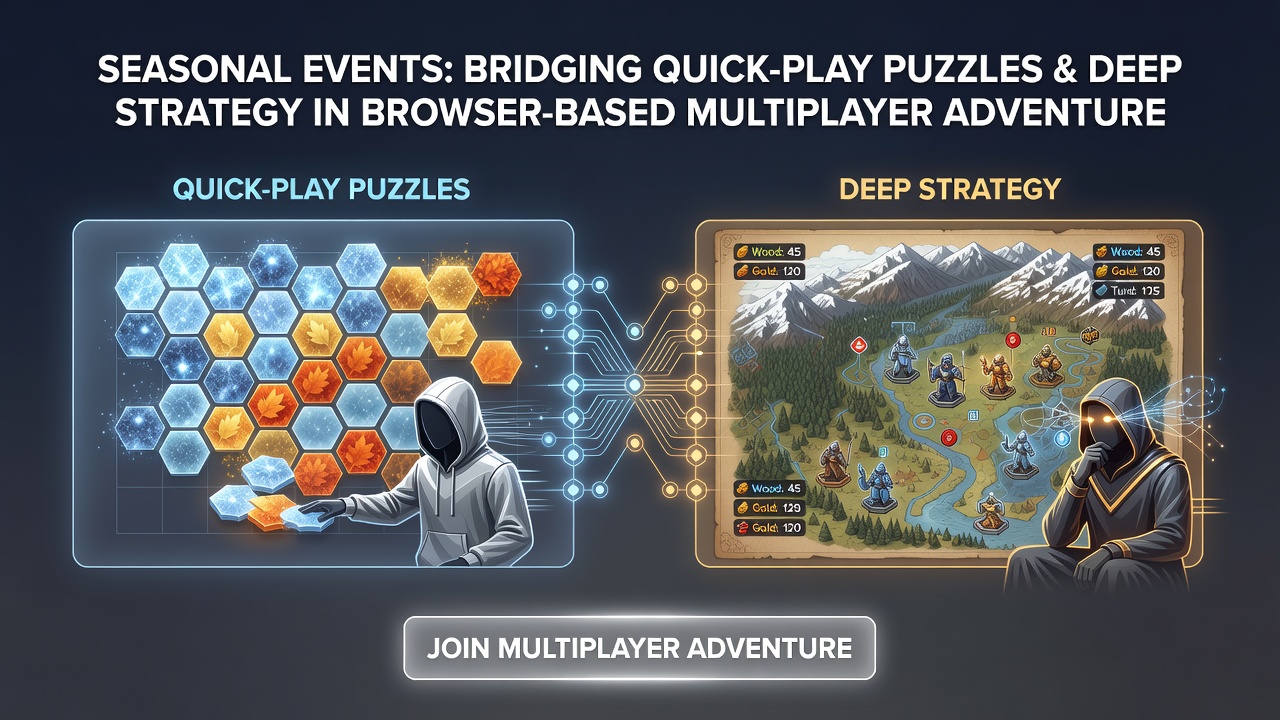 Community interaction during a browser game seasonal event combining puzzles and strategy elements