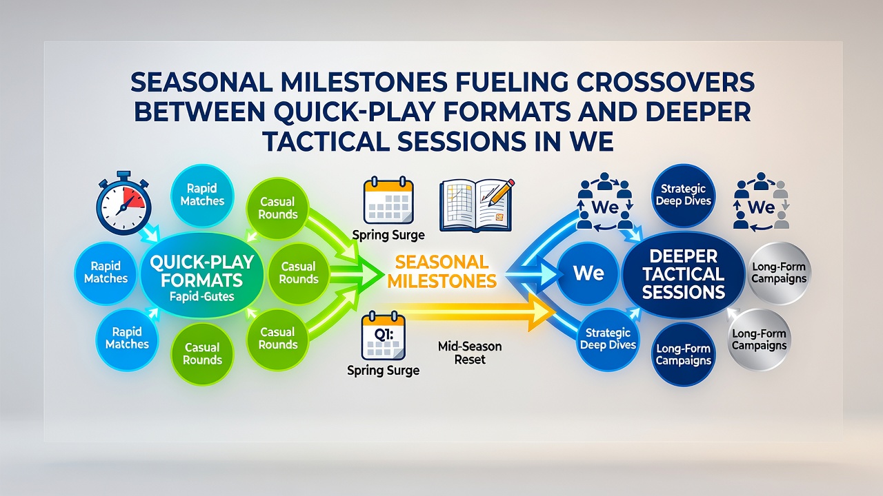 Web community interface showing seasonal crossover between casual quick-play and strategic multiplayer modes